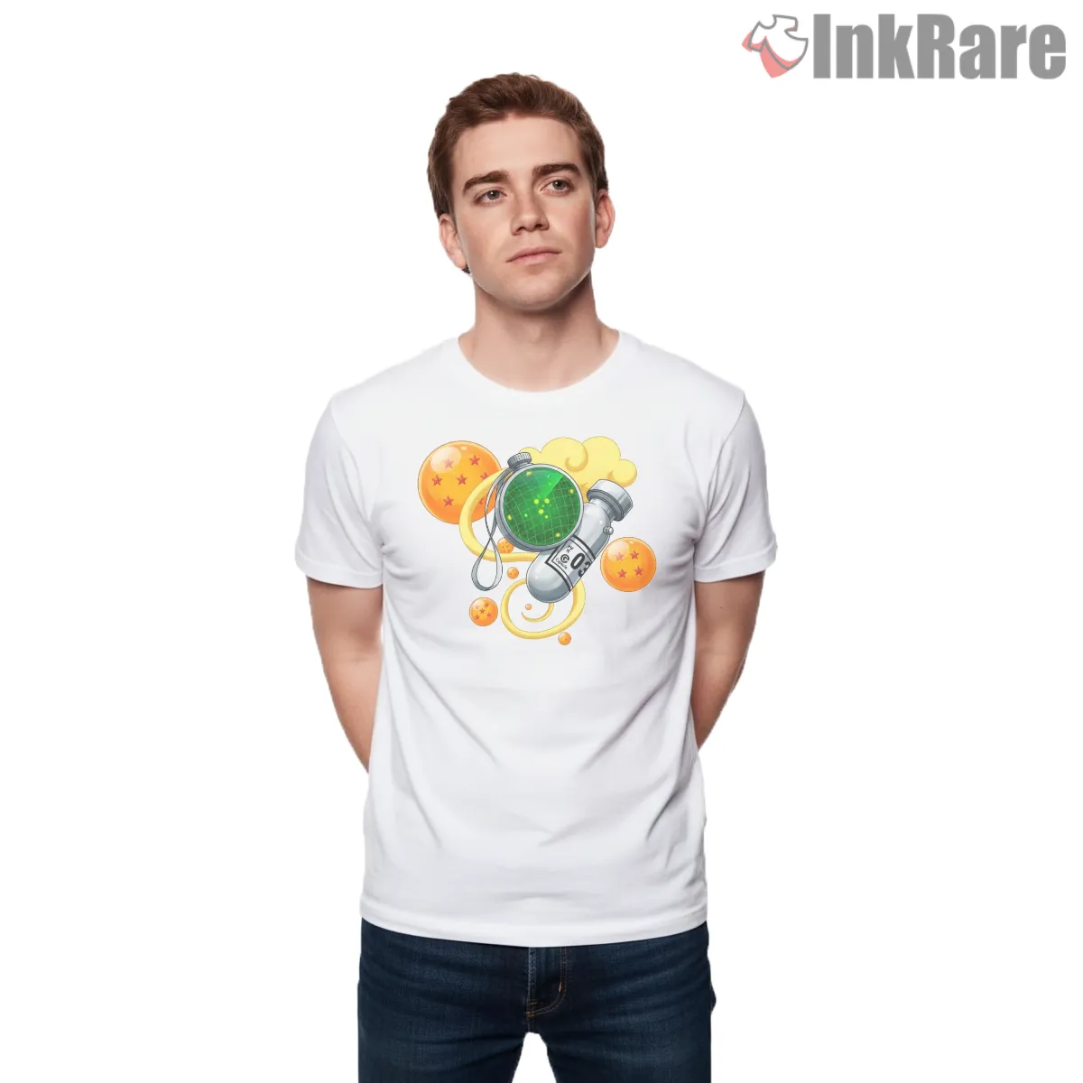 Dragon Radar Capsule Adventure Shirt on white short sleeve shirt for men graphic tee