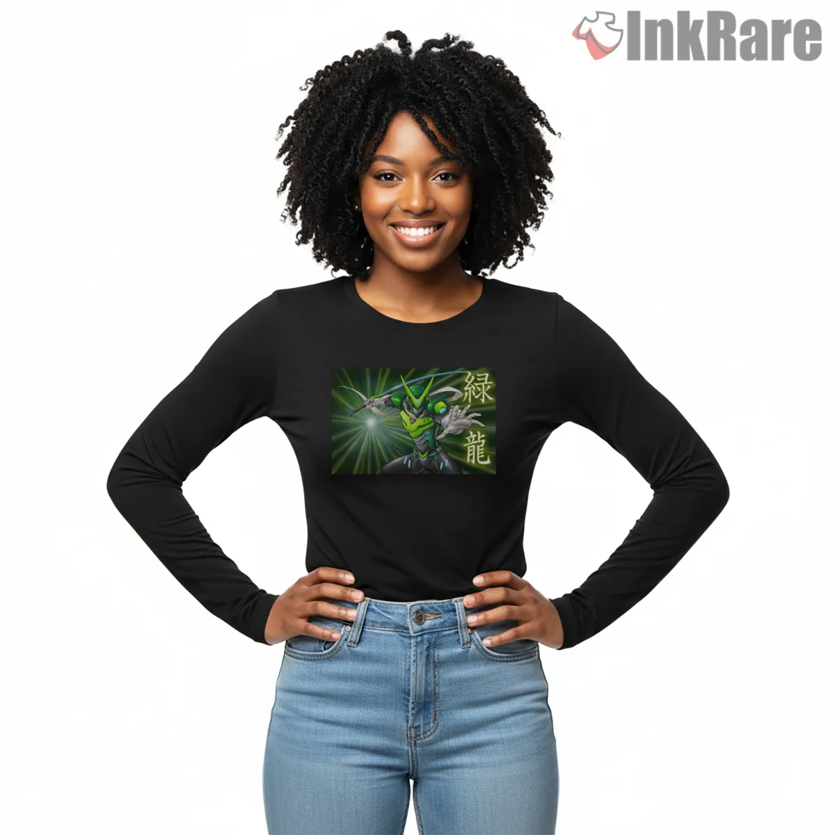 Dragon Ranger Cyber Samurai Energy Long Sleeve Black Dragon Ranger Cyber Samurai Energy Shirt on black long sleeve shirt for women graphic tee