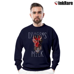 Men’s Dragon's Milk Graphic Fantasy Style Crewneck Sweatshirt in navy | Cozy Fabric, Clean Style