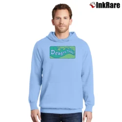 Men’s Dragon Tales Logo Clean Cartoon Pullover Hoodie in light blue | Cozy, Durable, Modern Fit