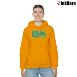 Women’s Dragon Tales Logo Clean Cartoon Cozy Hoodie in orange | Warm, Structured, Stylish