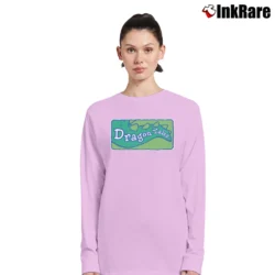 Women’s Dragon Tales Logo Clean Cartoon Long-Sleeve Top in light pink | Sleek, Versatile, All-Season