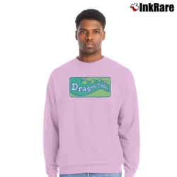 Men’s Dragon Tales Logo Clean Cartoon Crewneck Sweatshirt in light pink | Cozy Fabric, Clean Style