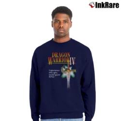 Men’s Dragon Warrior 4 Retro Game Graphic Crewneck Sweatshirt in navy | Cozy Fabric, Clean Style
