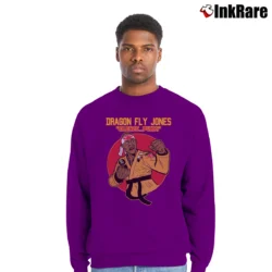 Men’s Dragonfly Jones Silence Funny Graphic Crewneck Sweatshirt in purple | Cozy Fabric, Clean Style