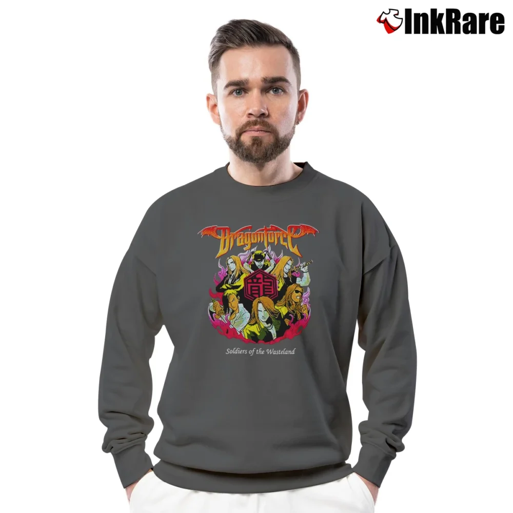 Men’s Dragonforce Badge Soldiers of the Wastelands Crewneck Sweatshirt in charcoal | Cozy Fabric, Clean Style