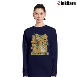 Women’s Dragonite Pokemon Custom Retro Graphic Long-Sleeve Top in navy | Sleek, Versatile, All-Season