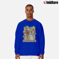 Men’s Dragonite Pokemon Custom Retro Graphic Long-Sleeve Shirt in royal blue | Sleek, Lightweight, Year-Round Wear