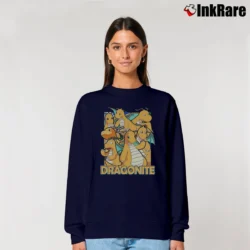 Women’s Dragonite Pokemon Custom Retro Graphic Relaxed Sweatshirt in navy | Soft, Laid-Back Vibe
