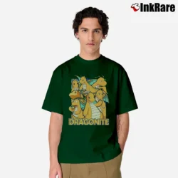 Men’s Dragonite Pokemon Custom Retro Graphic Classic T-Shirt in forest green | Soft, Breathable Everyday Wear