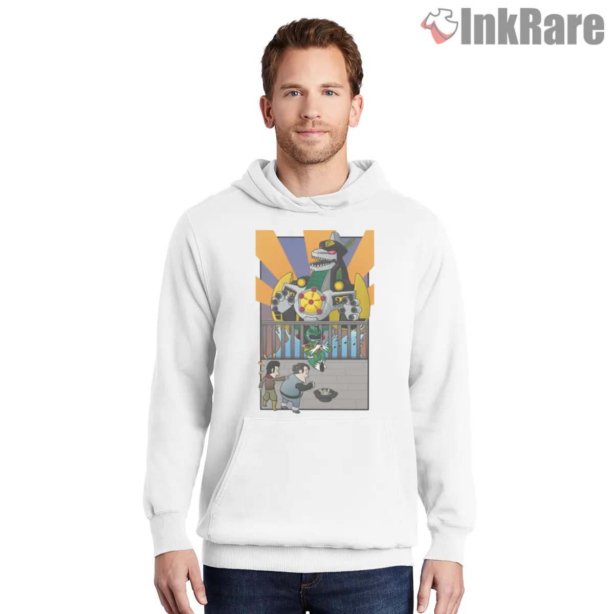Dragonzord Rising Power Rangers Parody Shirt on white hoodie for men graphic tee