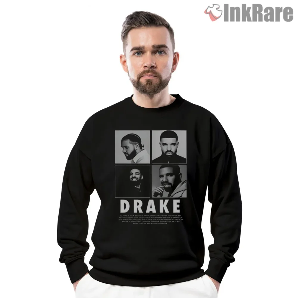 Drake 6 God Black And White Collage Shirt on graphic shirt for men graphic tee