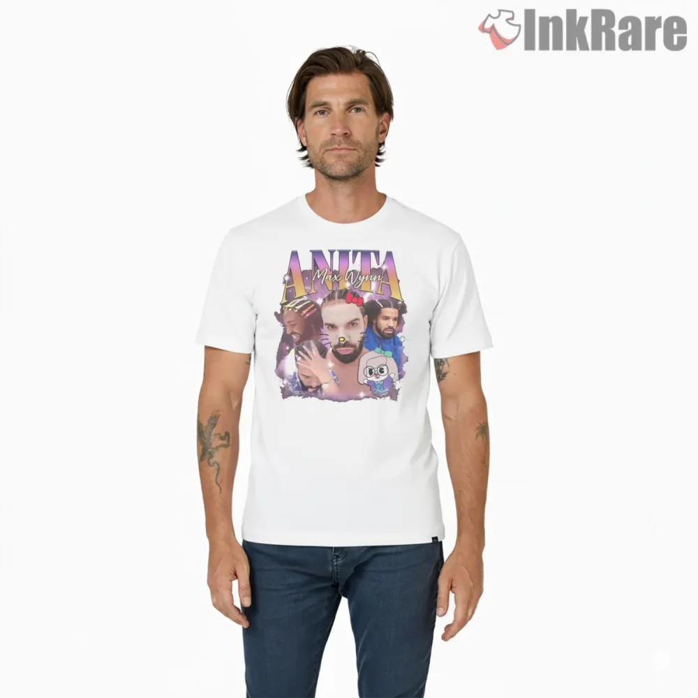 Drake Anita Max Wynn Meme Collage Shirt on white short sleeve shirt for men graphic tee