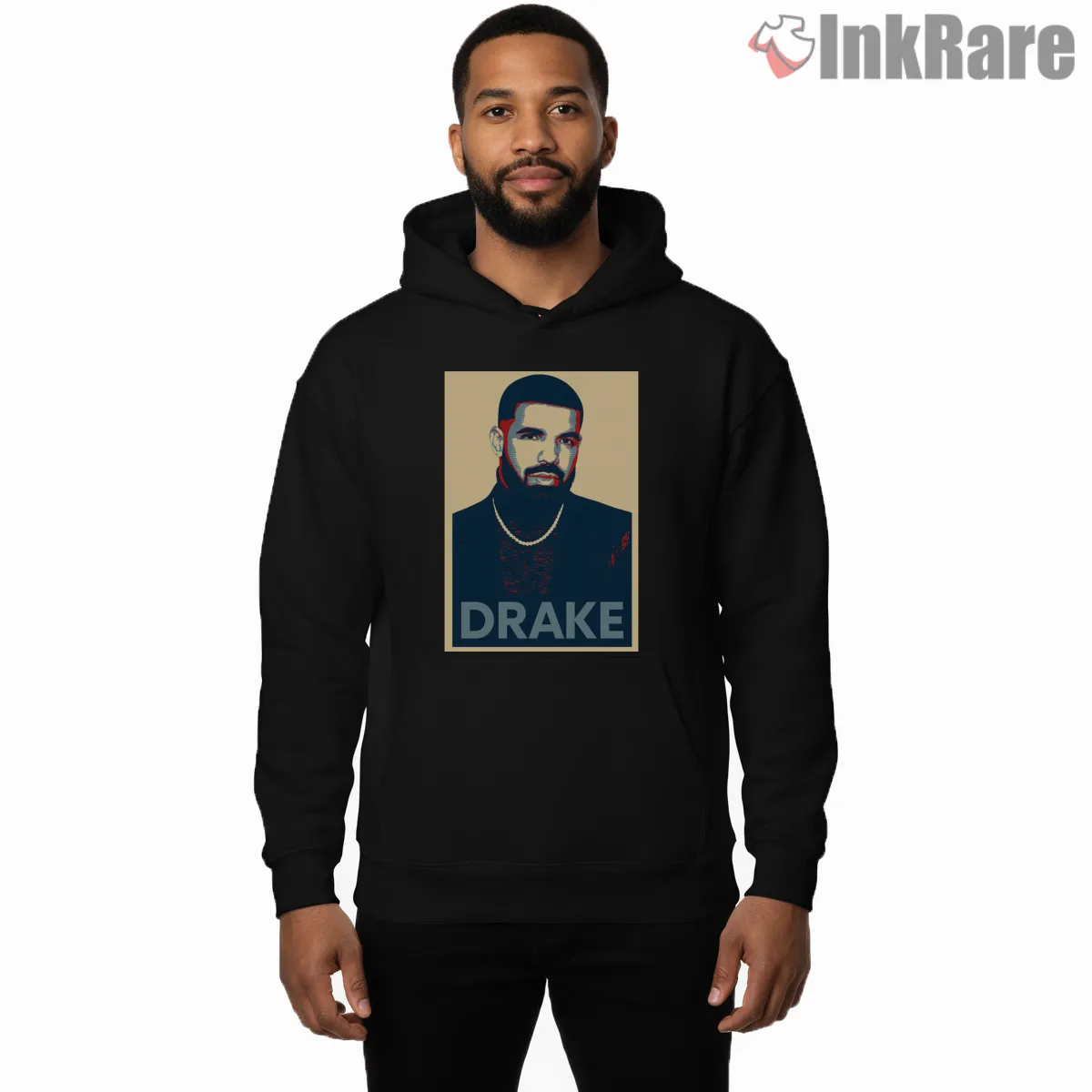 Drake Bold Pop Art Portrait Shirt on black hoodie for men graphic tee