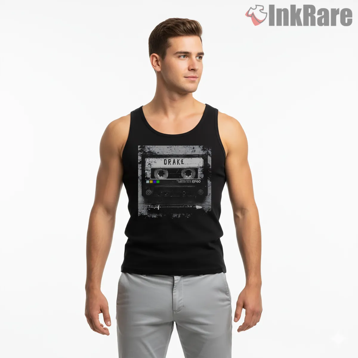 Drake Cassette Tape Mixtape Nostalgia Tank Top Black Drake Cassette Tape Mixtape Nostalgia Shirt on black tank top for men graphic tee