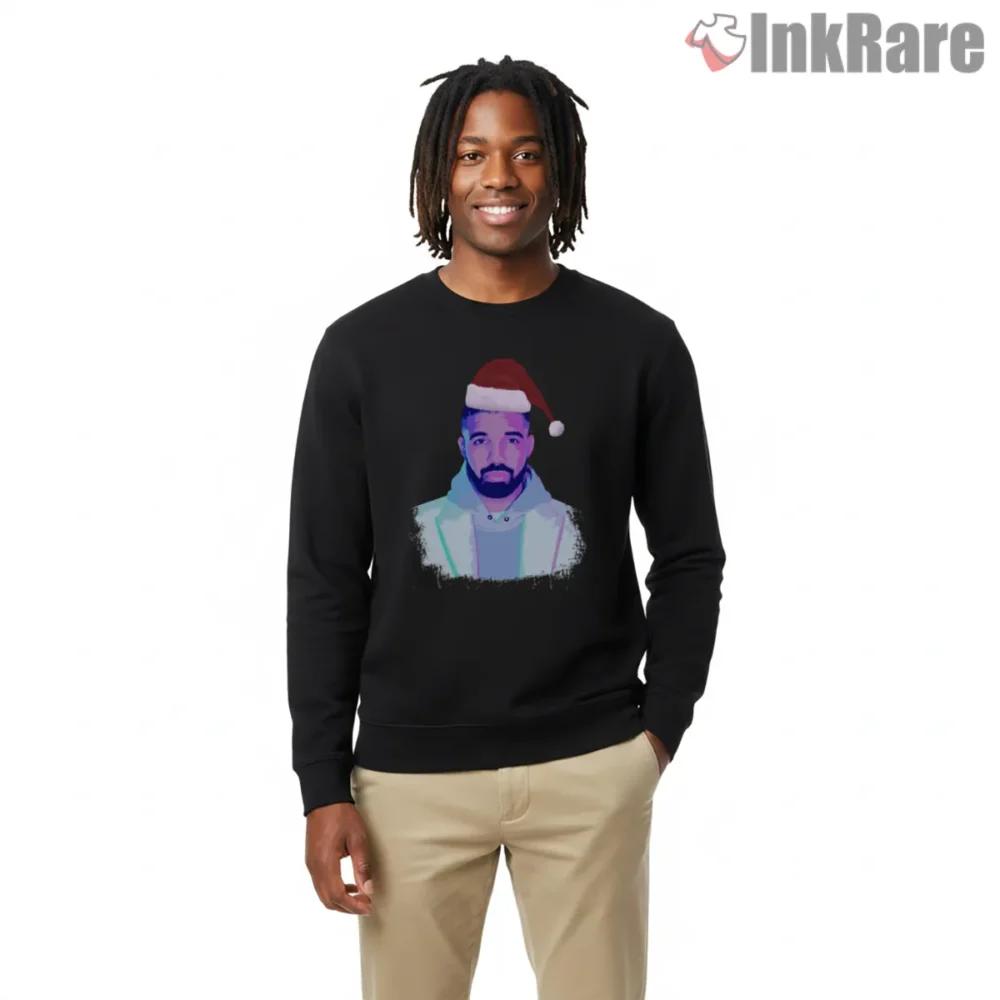Drake Cloudy Santa Holiday Shirt on graphic shirt for men graphic tee