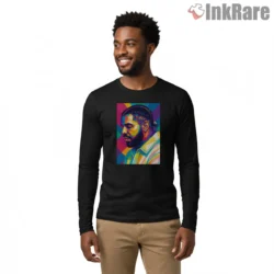 Drake Color Block Pop Art Shirt on black long sleeve shirt for men graphic tee
