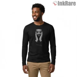 Drake Drizzy Prayer Hands Monochrome Shirt on black long sleeve shirt for men graphic tee