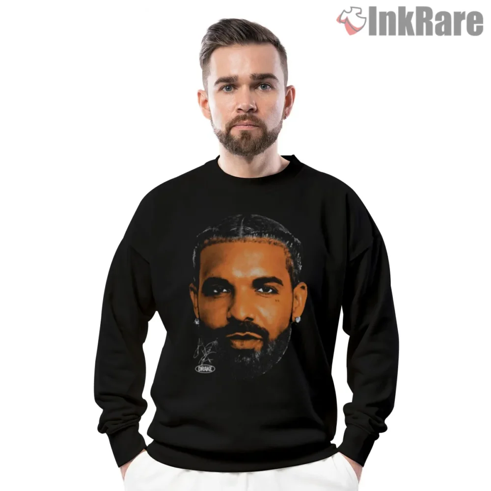 Drake Golden Glow Portrait Face Shirt on graphic shirt for men graphic tee