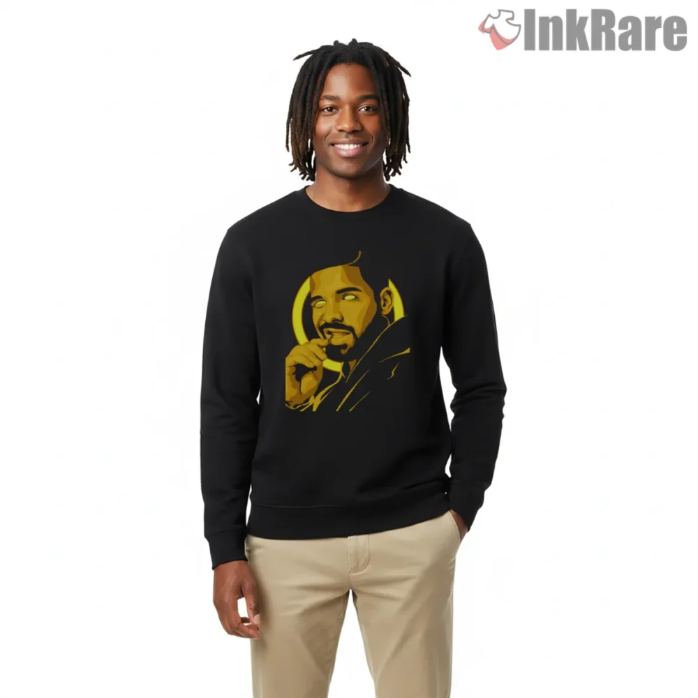 Drake Golden Line Art Illustration Shirt on graphic shirt for men graphic tee