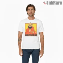 Drake Handstyle Bling Cartoon Shirt on white short sleeve shirt for men graphic tee