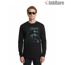 Drake Handwritten Tracklist Live Moment Shirt on black long sleeve shirt for men graphic tee