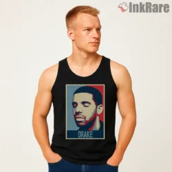 Drake Hope Poster Inspired Portrait Shirt on black tank top for men graphic tee