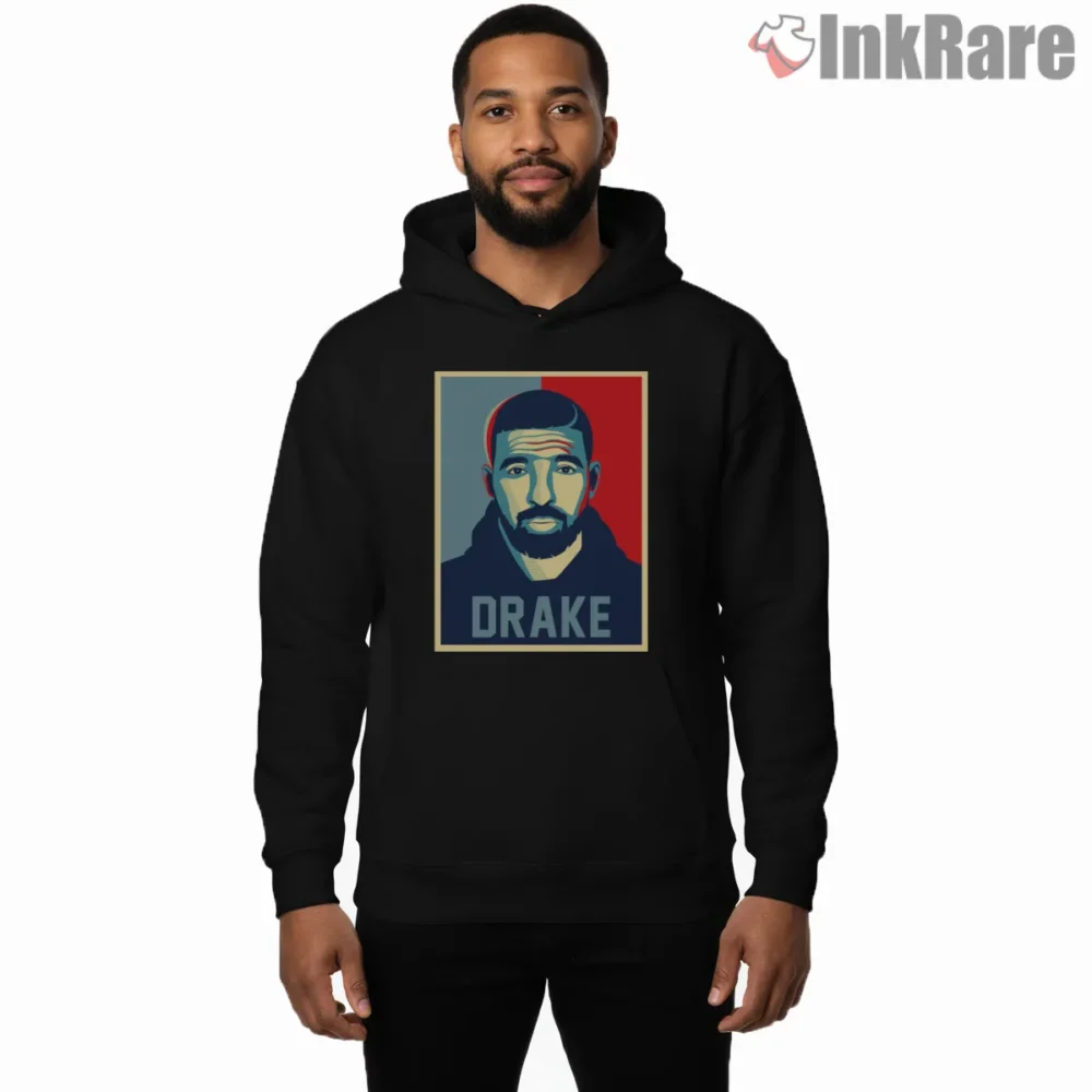 Drake Hope Style Pop Art Portrait Shirt on black hoodie for men graphic tee