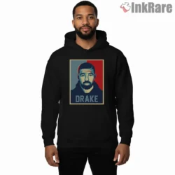 Drake Hope Style Pop Art Portrait Shirt on black hoodie for men graphic tee