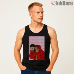 Drake Hotline Bling Cartoon Panel Shirt on black tank top for men graphic tee