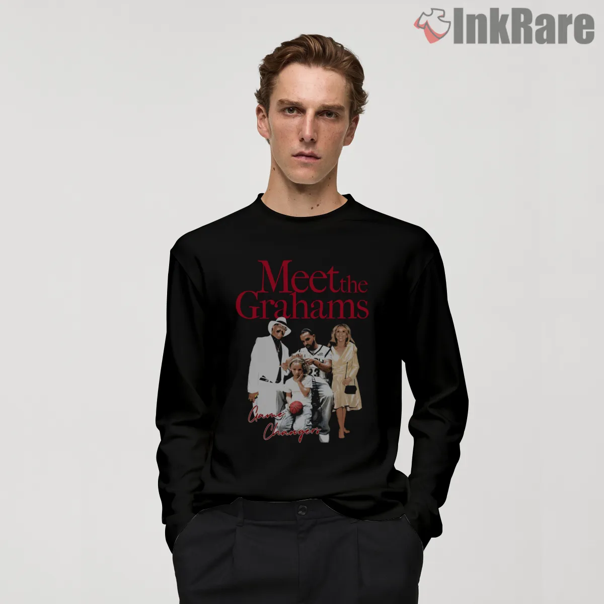 Drake Meet The Grahams Family Poster Shirt on black long sleeve shirt for men graphic tee