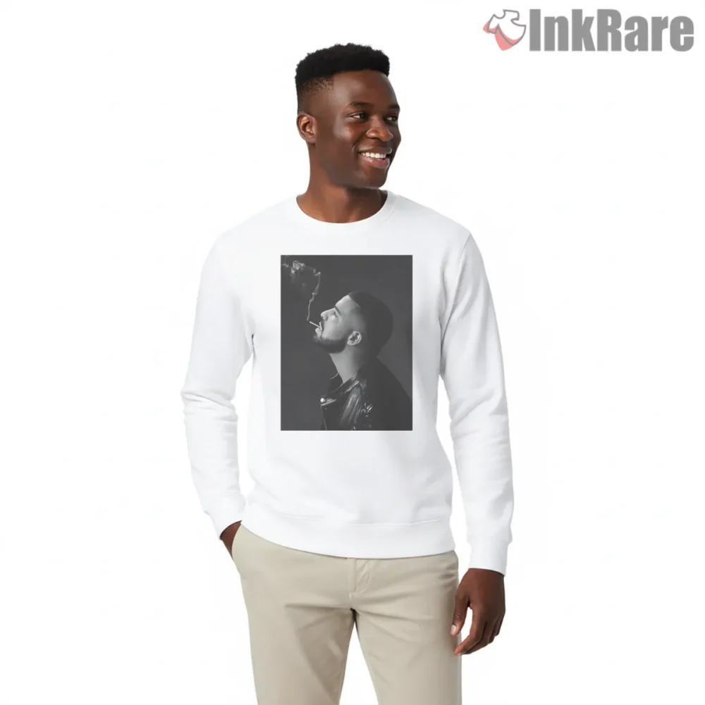Drake Moody Smoking Portrait Shirt on graphic shirt for men graphic tee