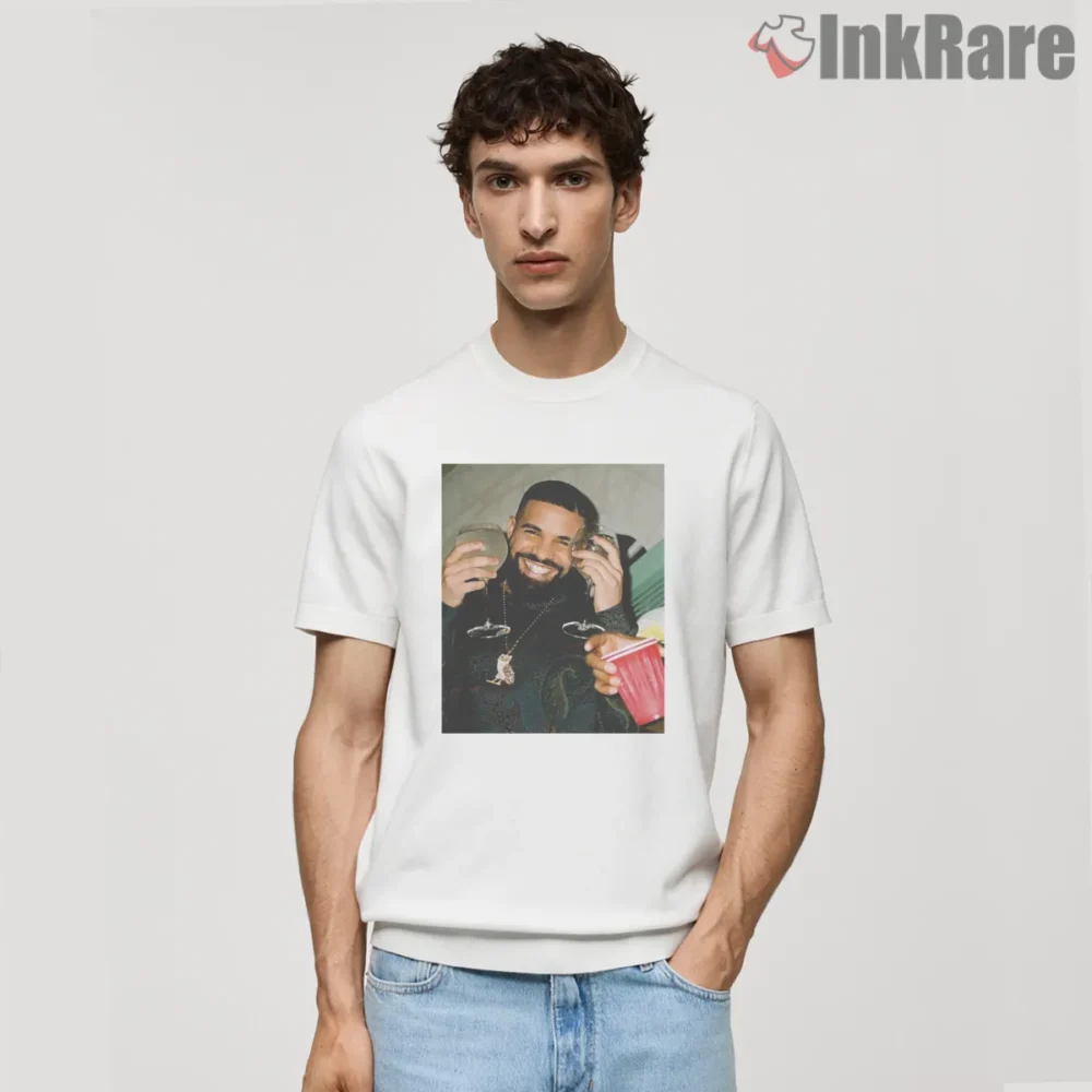 Drake More Life Celebration Portrait Shirt on white short sleeve shirt for men graphic tee