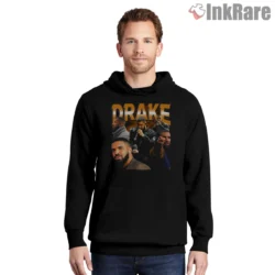 Drake Multi Era Rappers Collage Shirt on black hoodie for men graphic tee