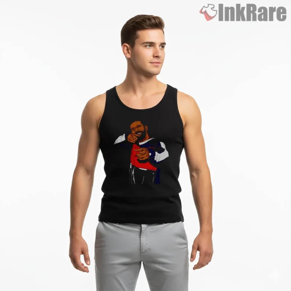 Drake Neon Dj Turntable Shirt on black tank top for men graphic tee