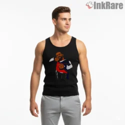 Drake Neon Dj Turntable Shirt on black tank top for men graphic tee
