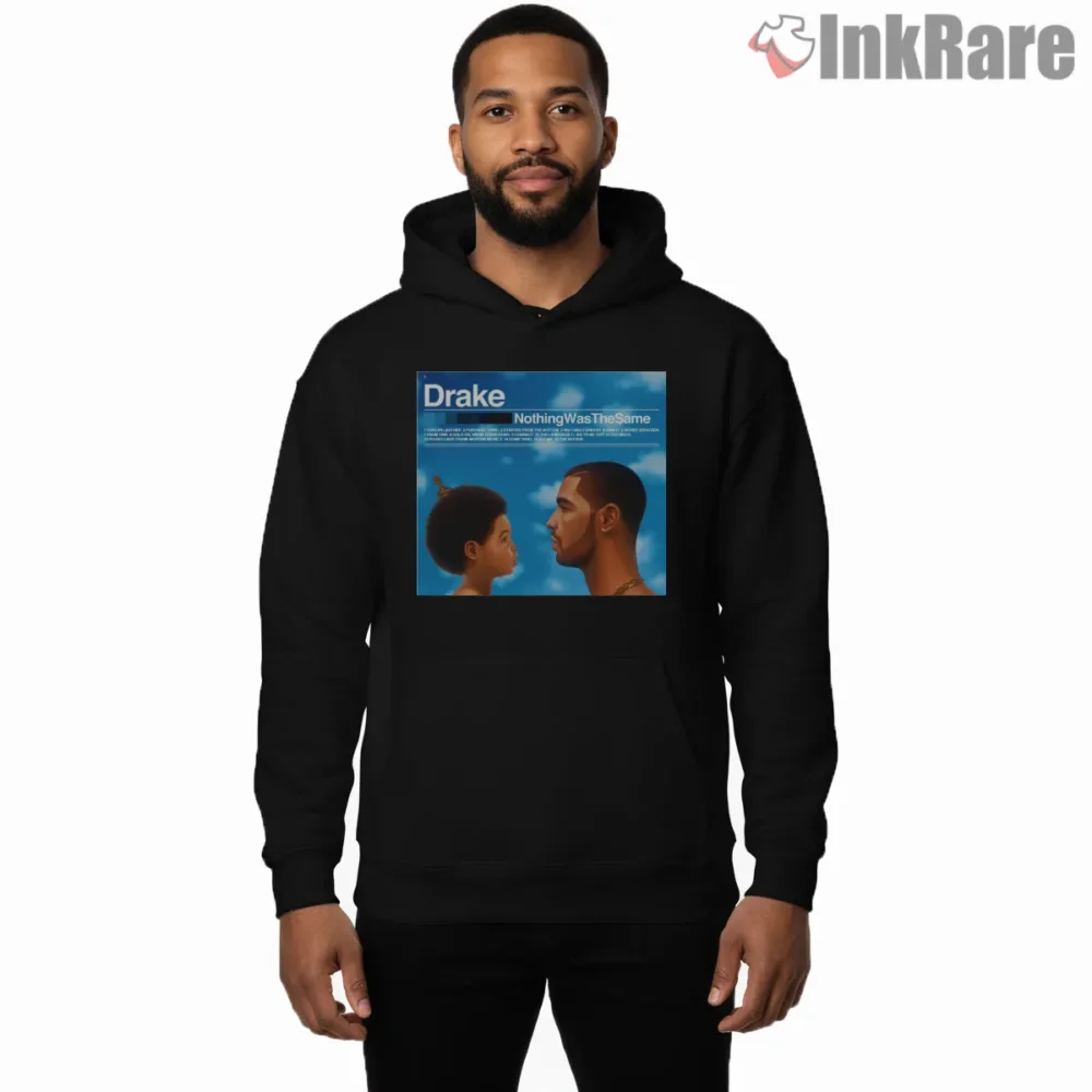 Drake Nothing Was The Same Sky Portrait Shirt on black hoodie for men graphic tee