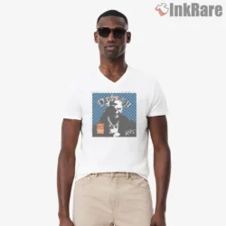 Drake Ovo Checkered Border Poster Shirt on white v-neck shirt for men graphic tee