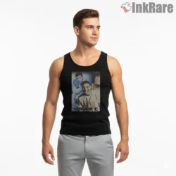 Drake Retro Halftone Portrait Shirt on black tank top for men graphic tee