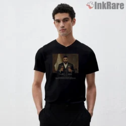 Drake Take Care Goblets Vintage Palace Shirt on black v-neck shirt for men graphic tee