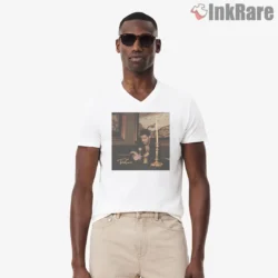 Drake Take Care Golden Table Album Shirt on white v-neck shirt for men graphic tee
