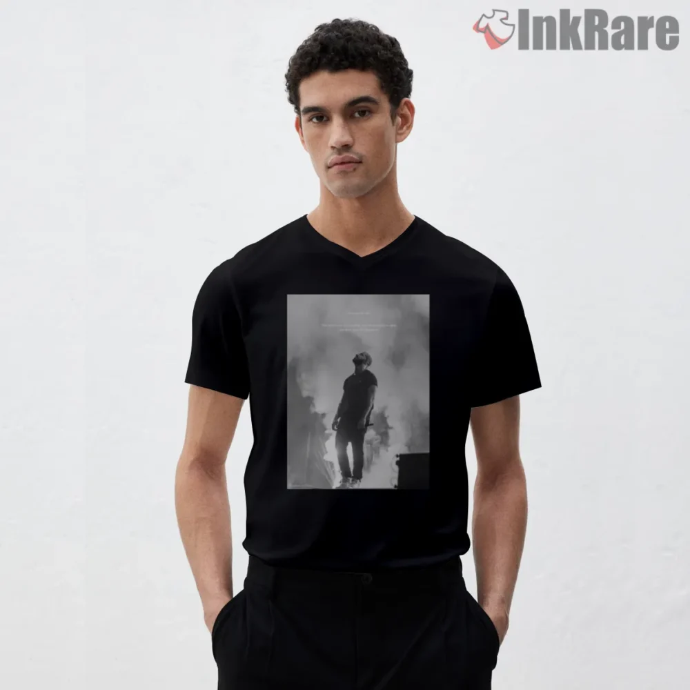 Drake Trophies Black And White Smoke Shirt on black v-neck shirt for men graphic tee