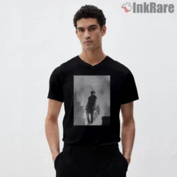 Drake Trophies Black And White Smoke Shirt on black v-neck shirt for men graphic tee