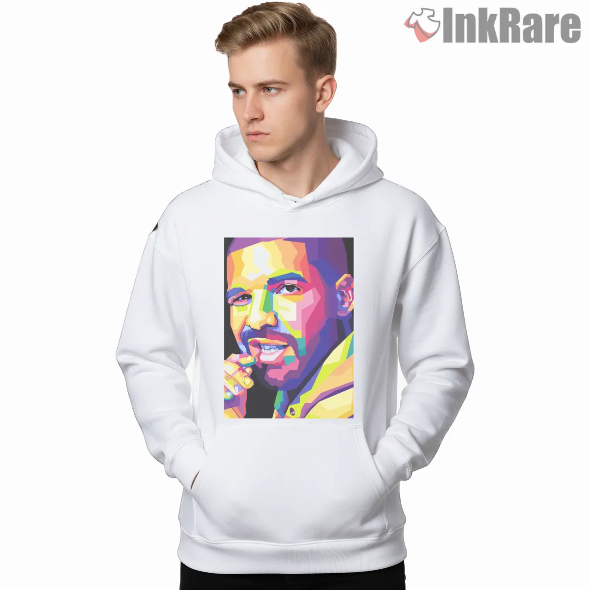 Drake Vibrant Pop Art Smile Shirt on white hoodie for men graphic tee