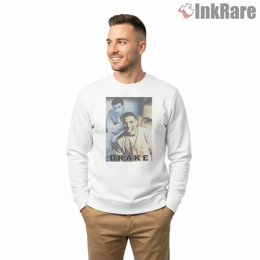 Drake Vintage Halftone Collage Shirt on graphic shirt for men graphic tee