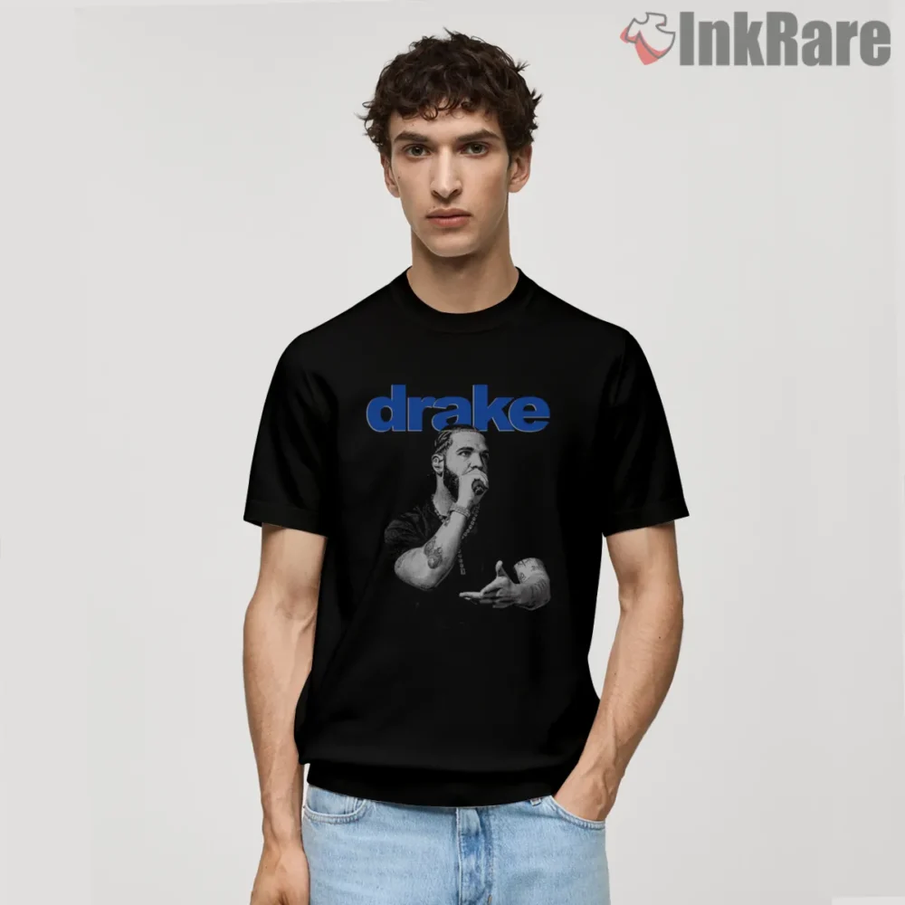 Drake Y2k Neon Stage Performance Shirt on black short sleeve shirt for men graphic tee