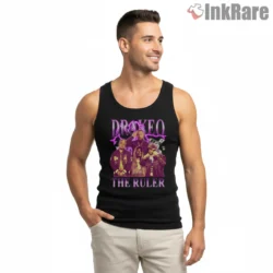 Drakeo The Ruler Purple Tribute Shirt on black tank top for men graphic tee