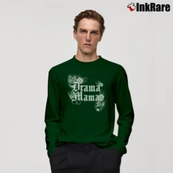 Men’s Drama Mama Theatre Long-Sleeve Shirt in forest green | Sleek, Lightweight, Year-Round Wear