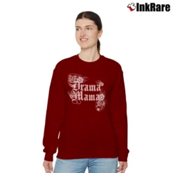 Women’s Drama Mama Theatre Relaxed Sweatshirt in maroon | Soft, Laid-Back Vibe