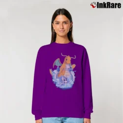 Women’s Dratini Dragonair Dragonite Pokemon Evolution Relaxed Sweatshirt in purple | Soft, Laid-Back Vibe